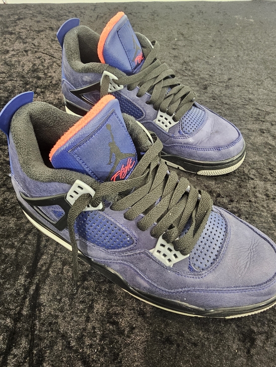 Jordan Other - Jordan Men's Purple Suede Basketball Sneakers with Black Laces and Orange Trim